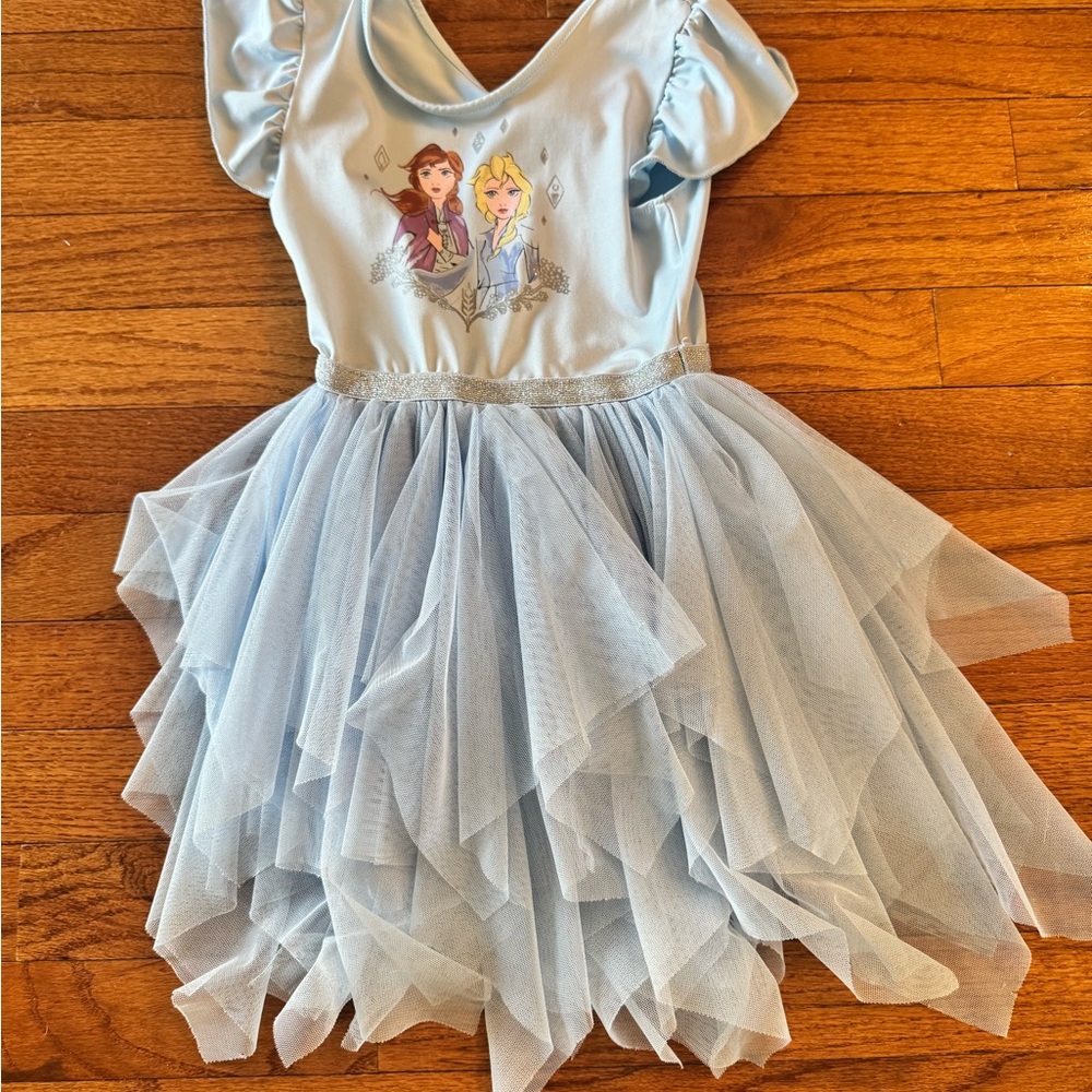 Disney Frozen II Girls Light Blue Dance Dress Short Sleeve Size 4T
